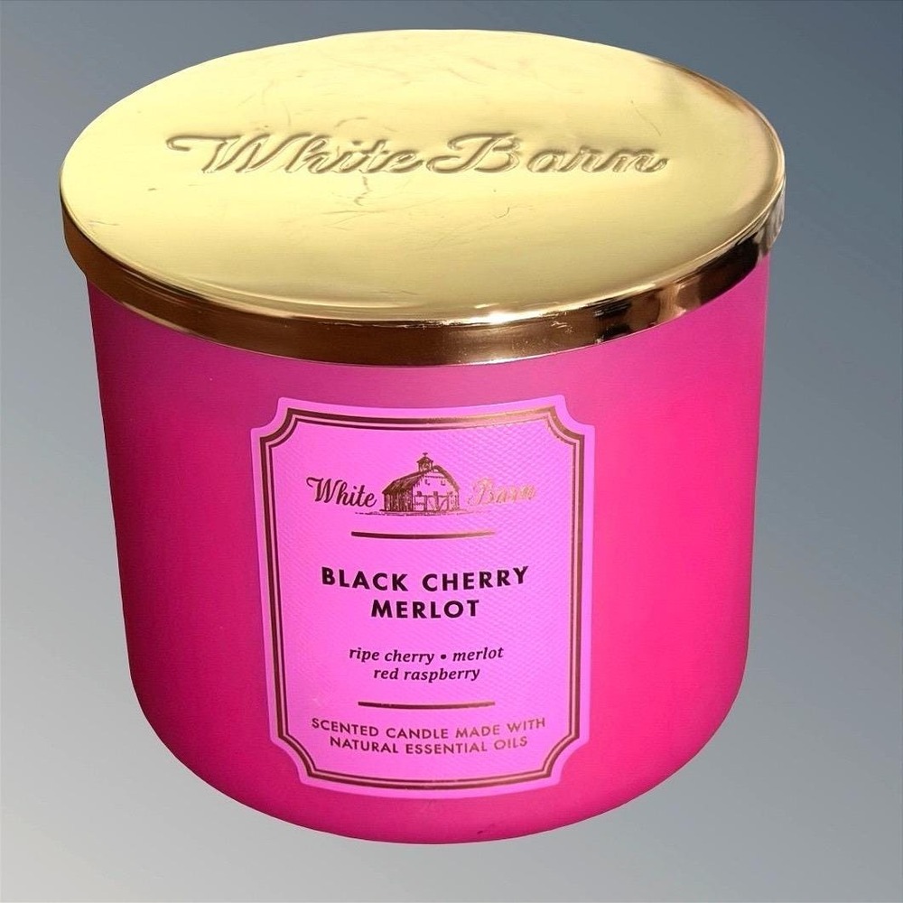 White Barn Bath & Body Works Black Cherry Merlot 3 Wick Scented Candle 14.5 oz